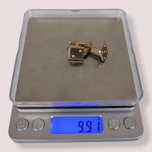 V. Lucky Dice Rhinestone Cufflinks - Picture 4 of 4